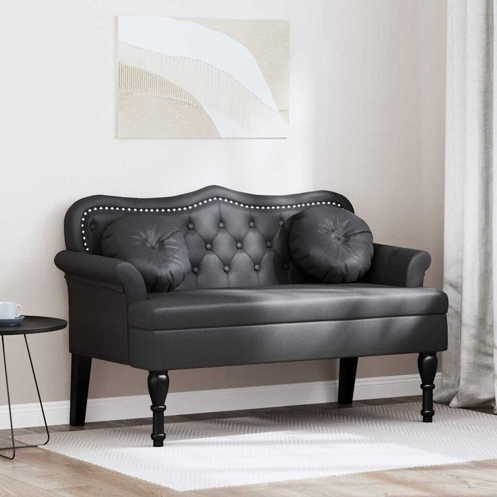 Chesterfield Bench Black 120.5 x 65 x 75 cm Faux Leather