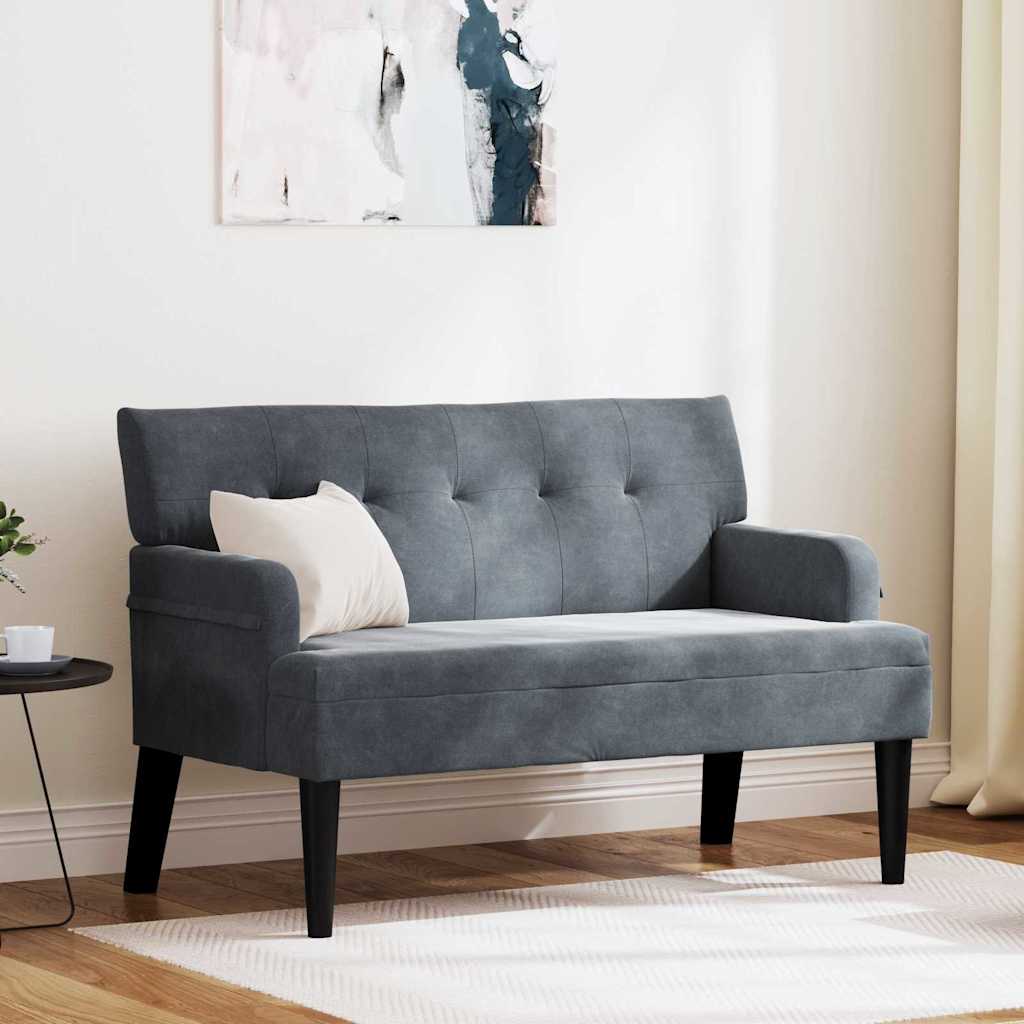 Chesterfield Bench Dark Grey 112 x 65.5 x 75 cm Velvet