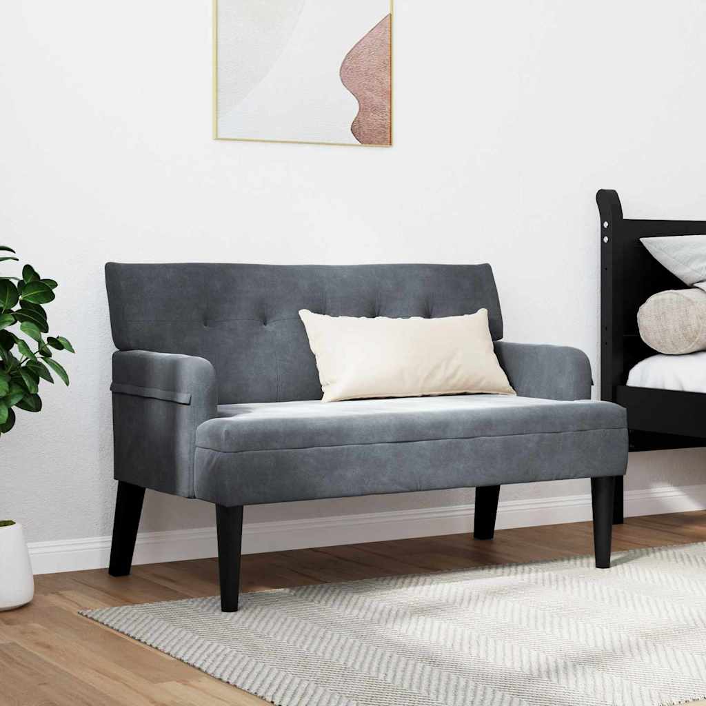 Chesterfield Bench Dark Grey 112 x 65.5 x 75 cm Velvet