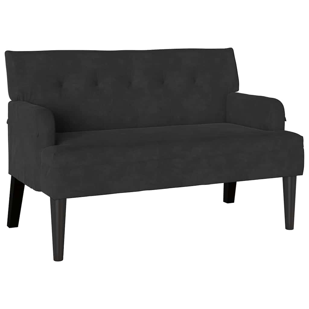Chesterfield Bench Black 112 x 65.5 x 75 cm Velvet
