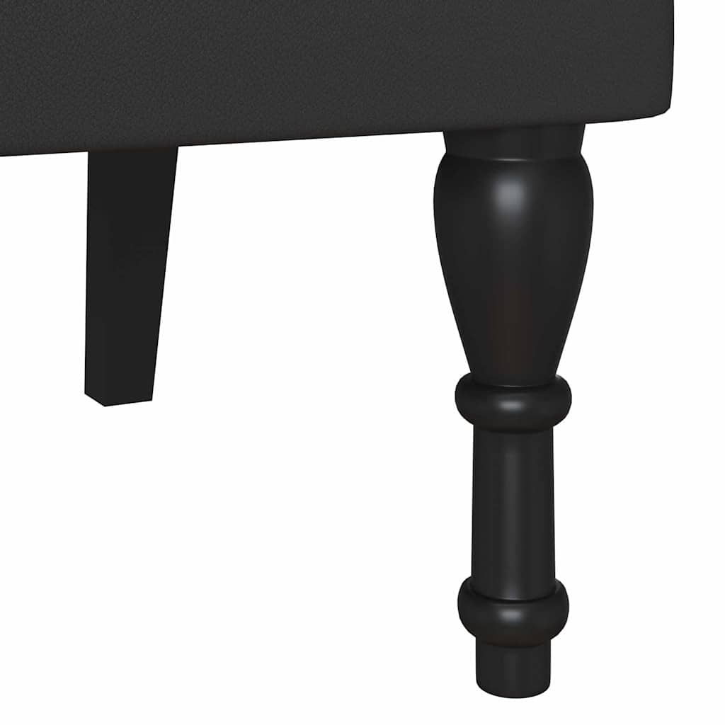 Chesterfield Bench Black 119.5 x 64.5 x 75 cm Faux Leather