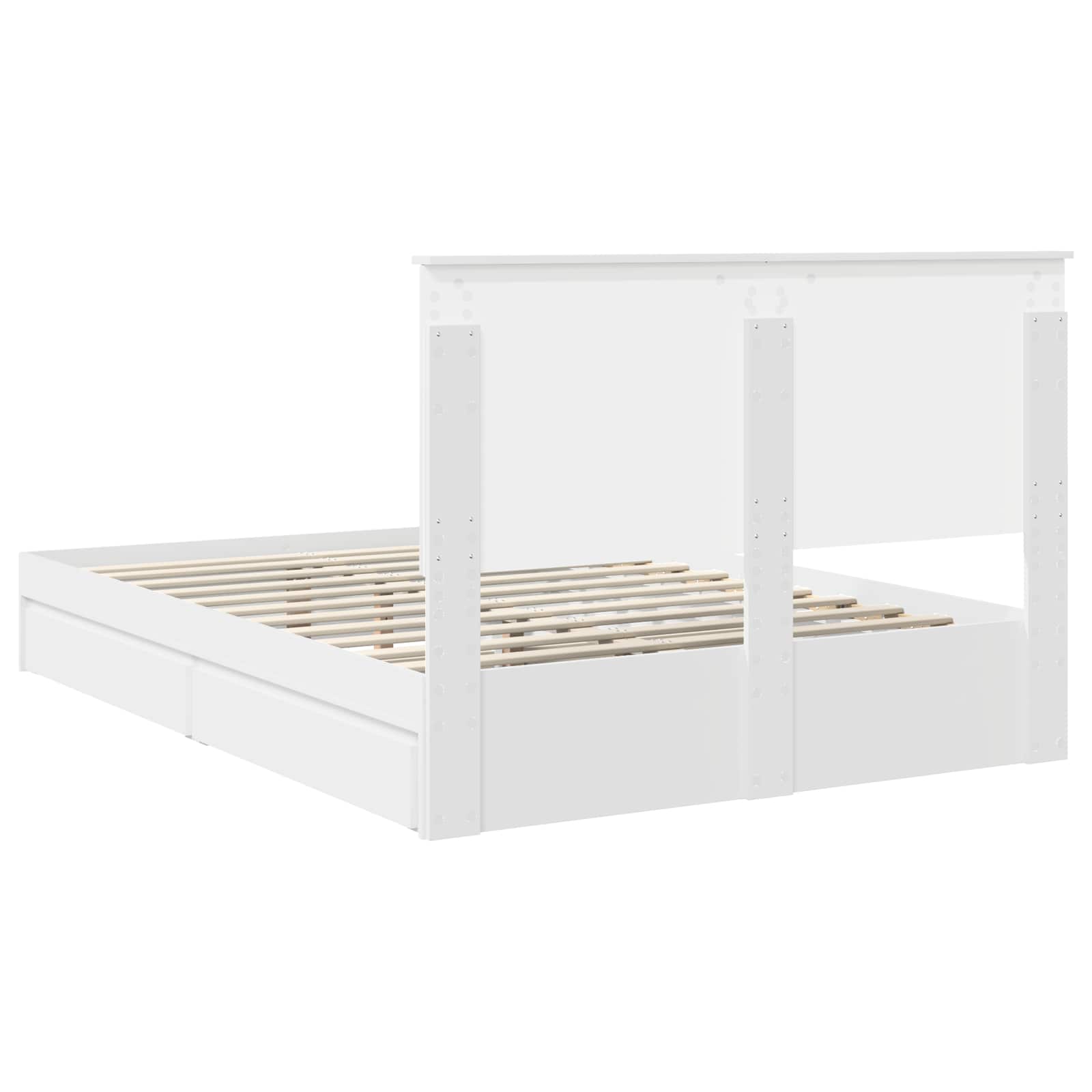 Bed Frame with Drawer Manual White 150 x 200 cm Engineered Wood