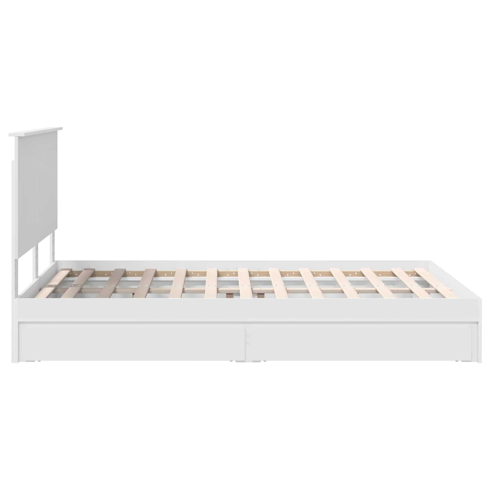 Bed Frame with Drawer Manual White 150 x 200 cm Engineered Wood
