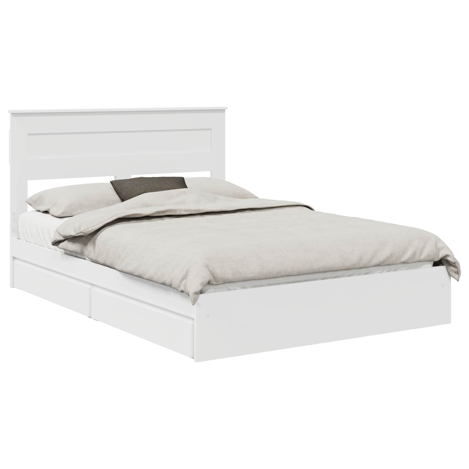 Bed Frame with Drawer Manual White 150 x 200 cm Engineered Wood