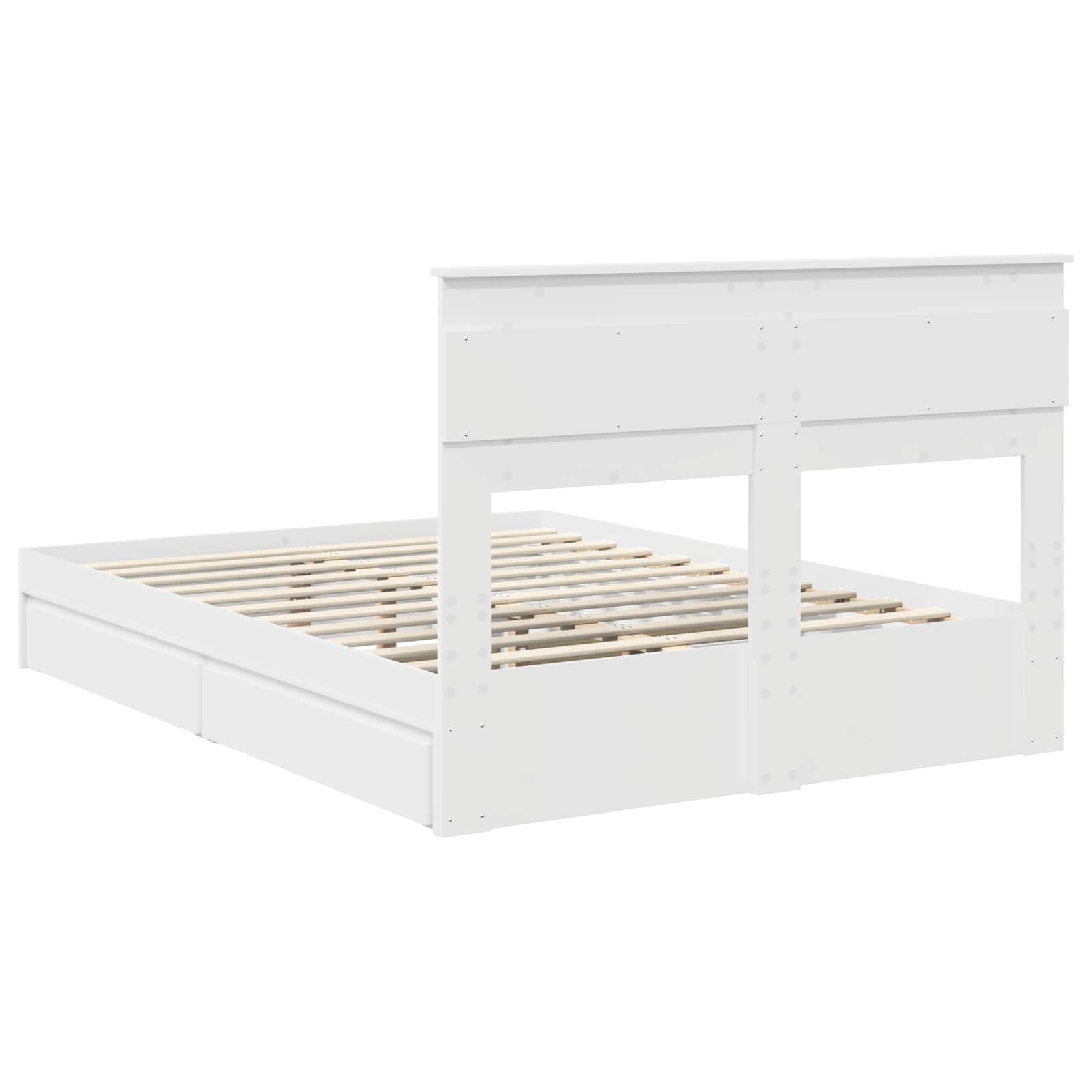 Bed Frame with Drawer Manual White 150 x 200 cm Engineered Wood