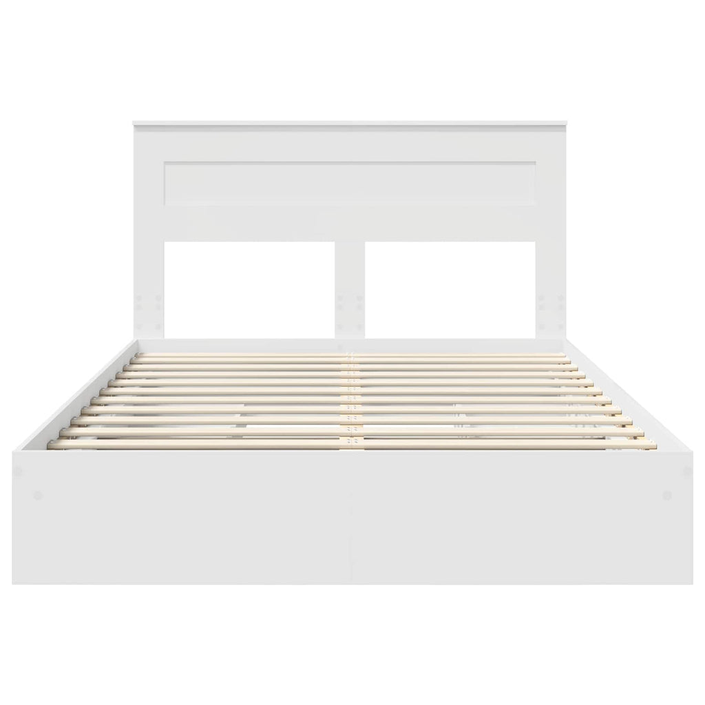 Bed Frame with Drawer Manual White 150 x 200 cm Engineered Wood