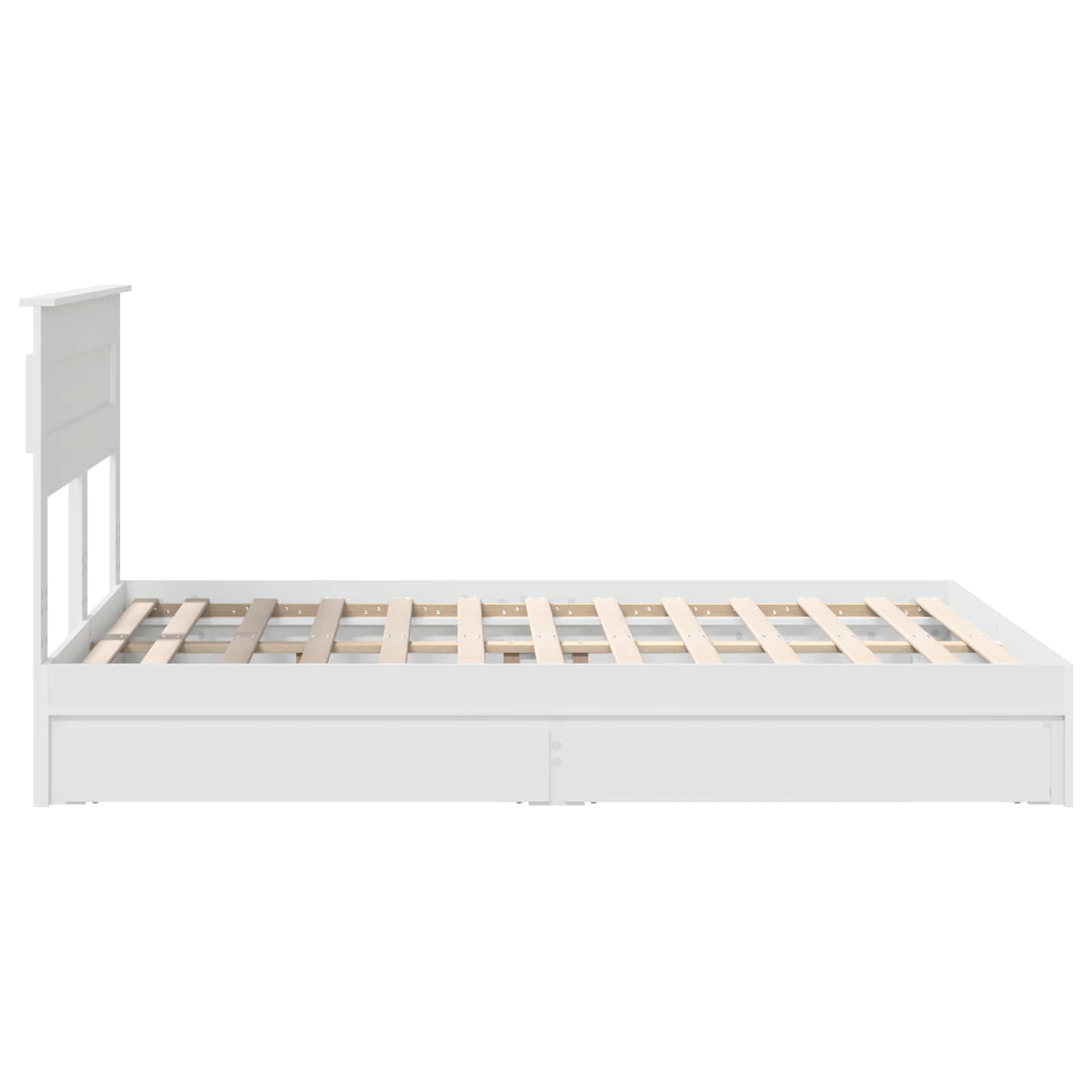 Bed Frame with Drawer Manual White 150 x 200 cm Engineered Wood