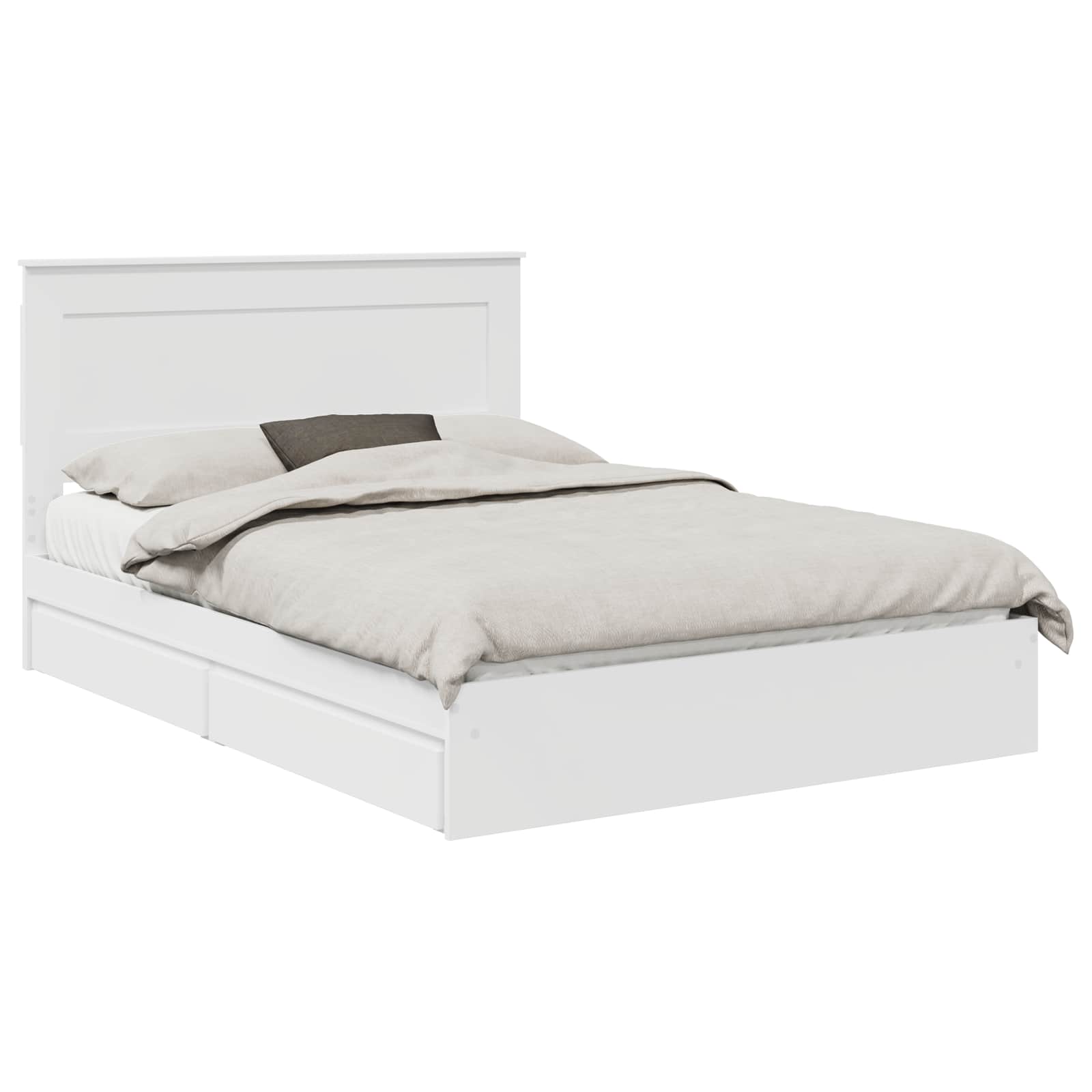 Bed Frame with Drawer Manual White 150 x 200 cm Engineered Wood
