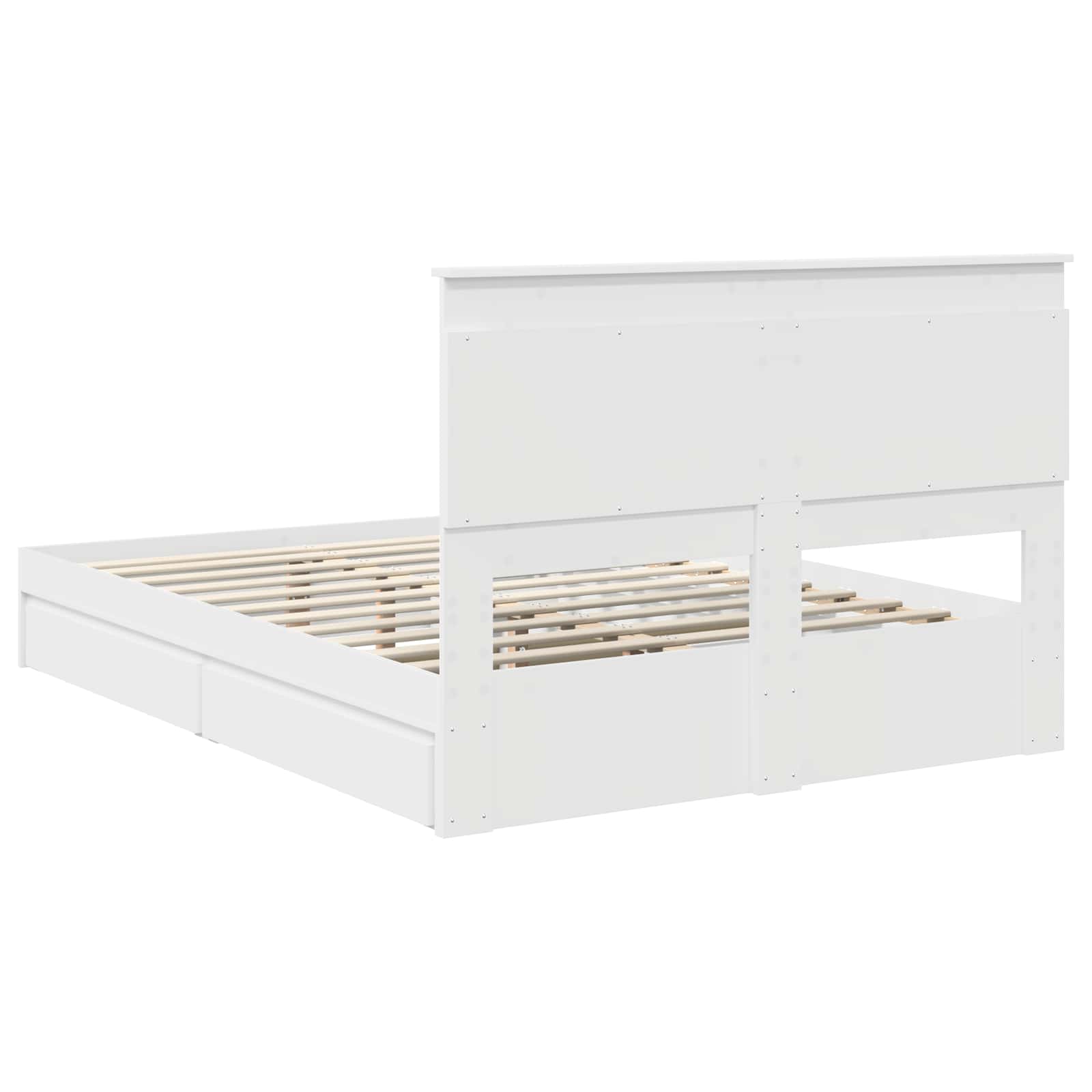 Bed Frame with Drawer Manual White 150 x 200 cm Engineered Wood