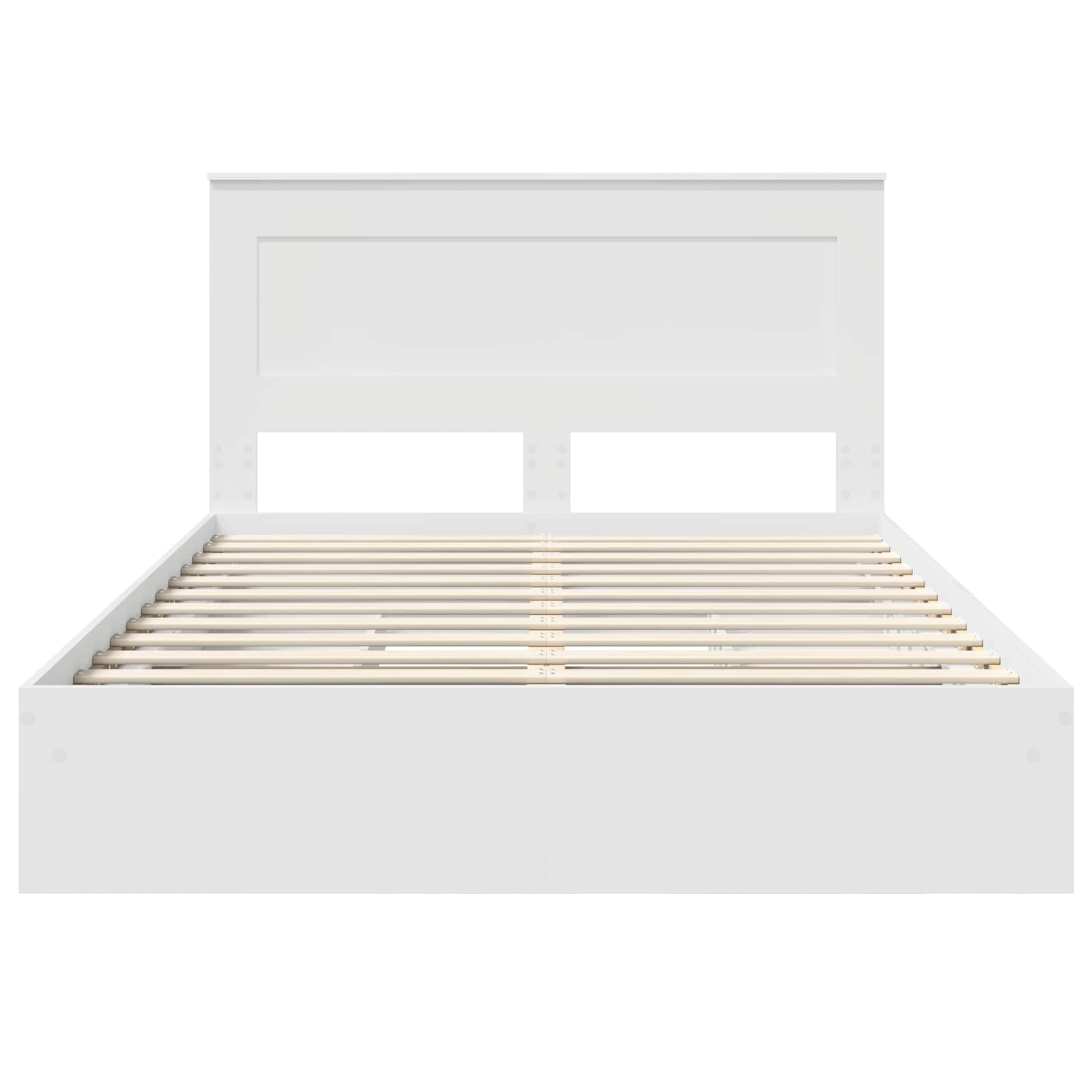 Bed Frame with Drawer Manual White 150 x 200 cm Engineered Wood