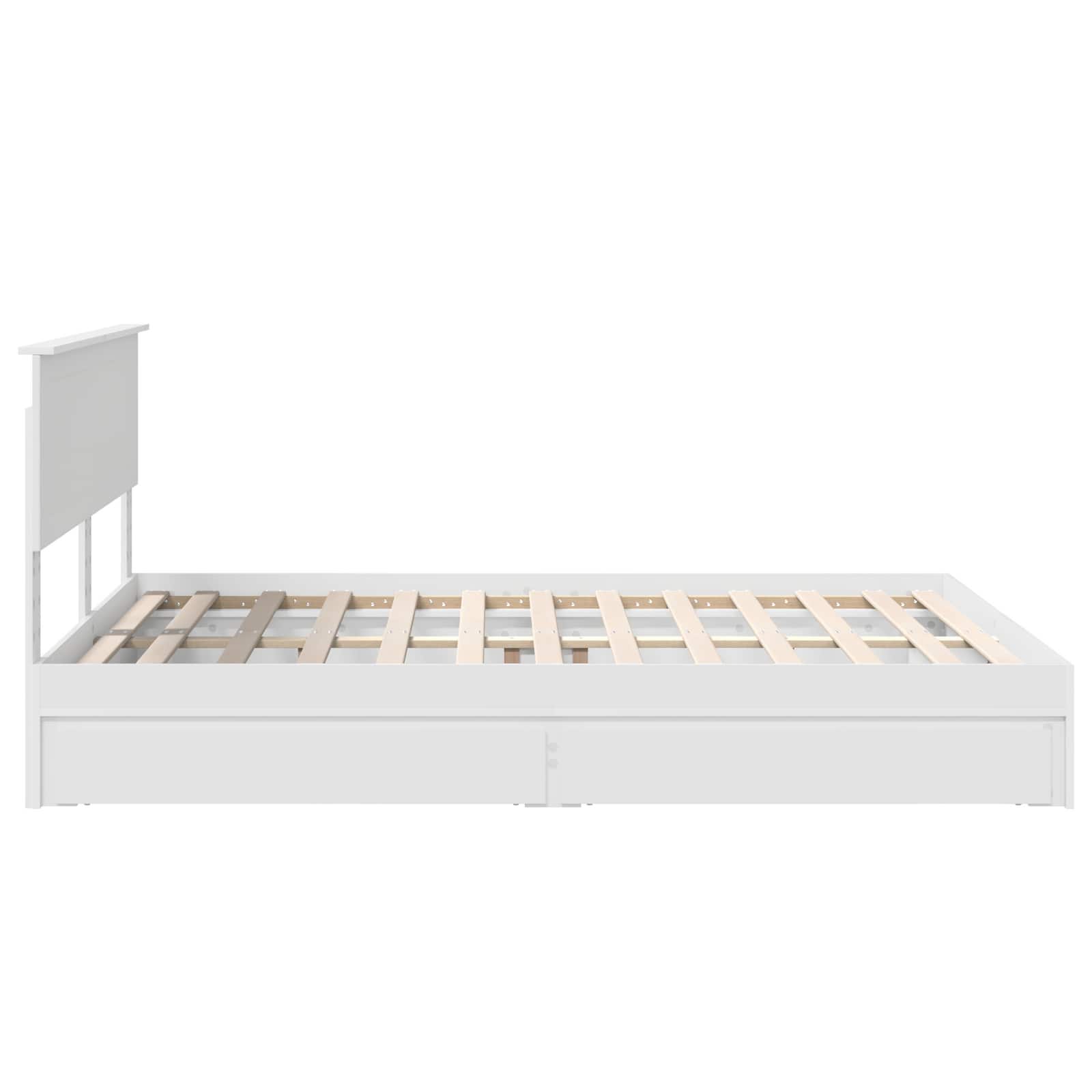 Bed Frame with Drawer Manual White 150 x 200 cm Engineered Wood