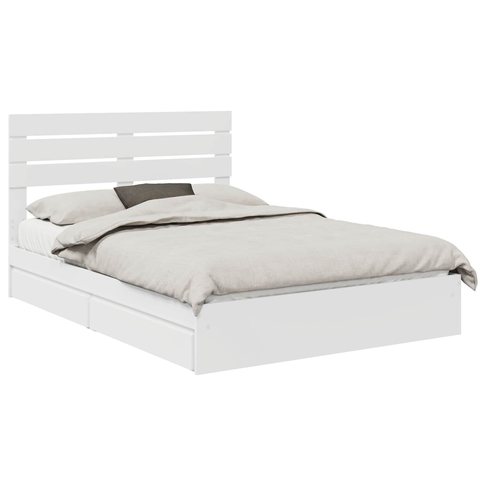 Bed Frame with Drawer Manual White 150 x 200 cm Engineered Wood