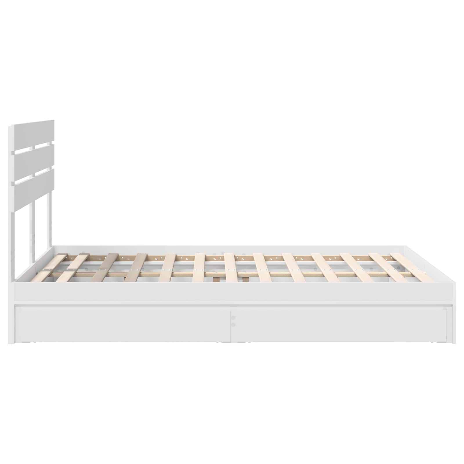 Bed Frame with Drawer Manual White 150 x 200 cm Engineered Wood