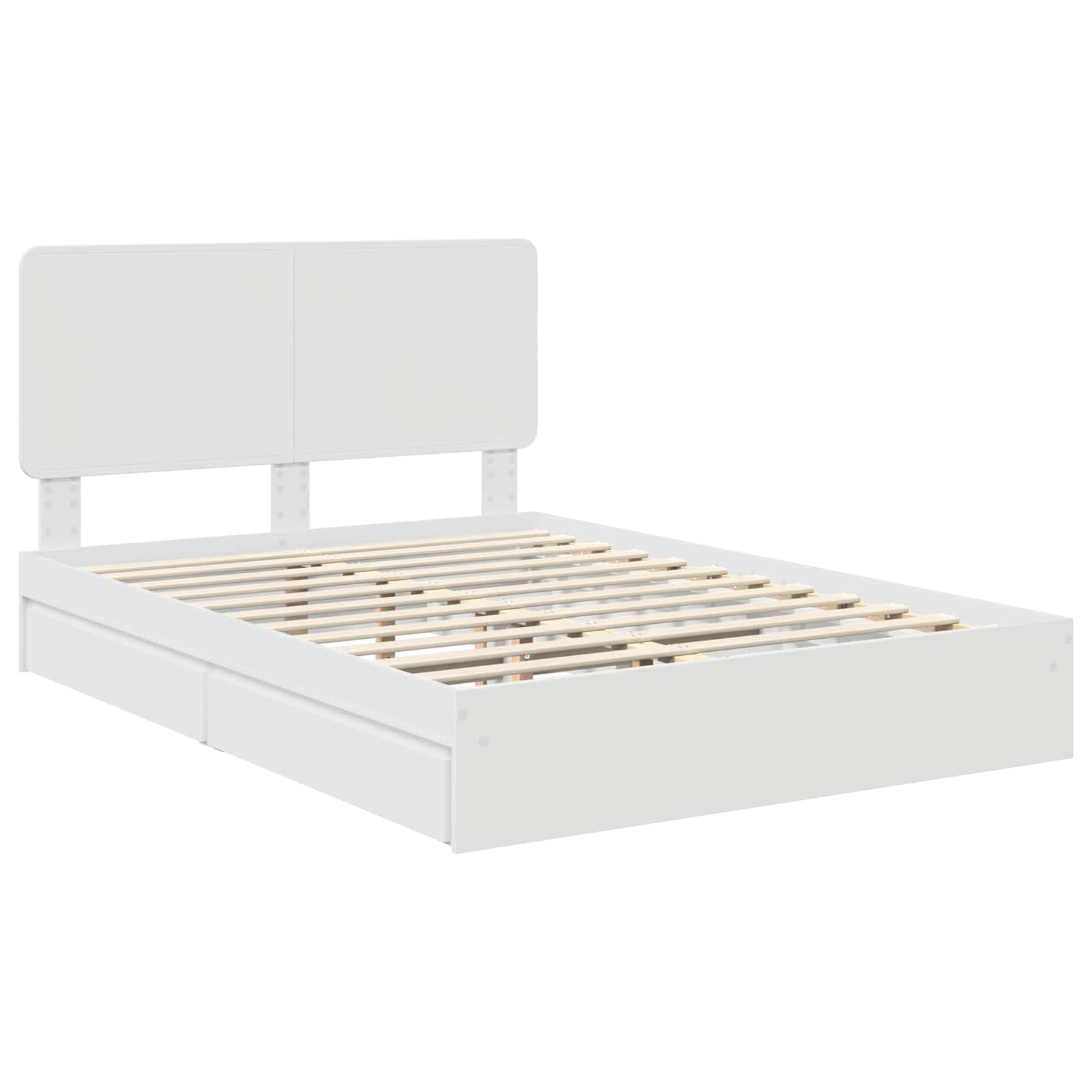 Bed Frame with Drawer White 150 x 200 cm Engineered Wood