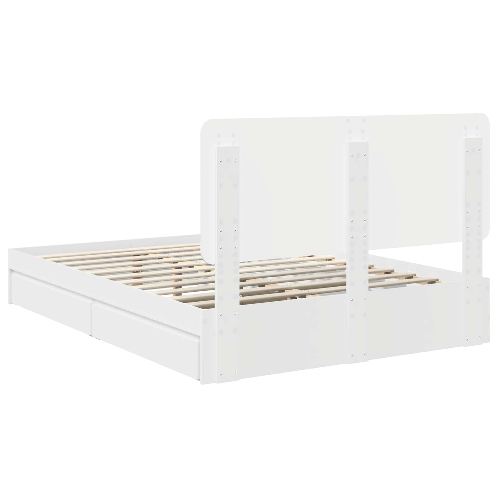 Bed Frame with Drawer White 150 x 200 cm Engineered Wood