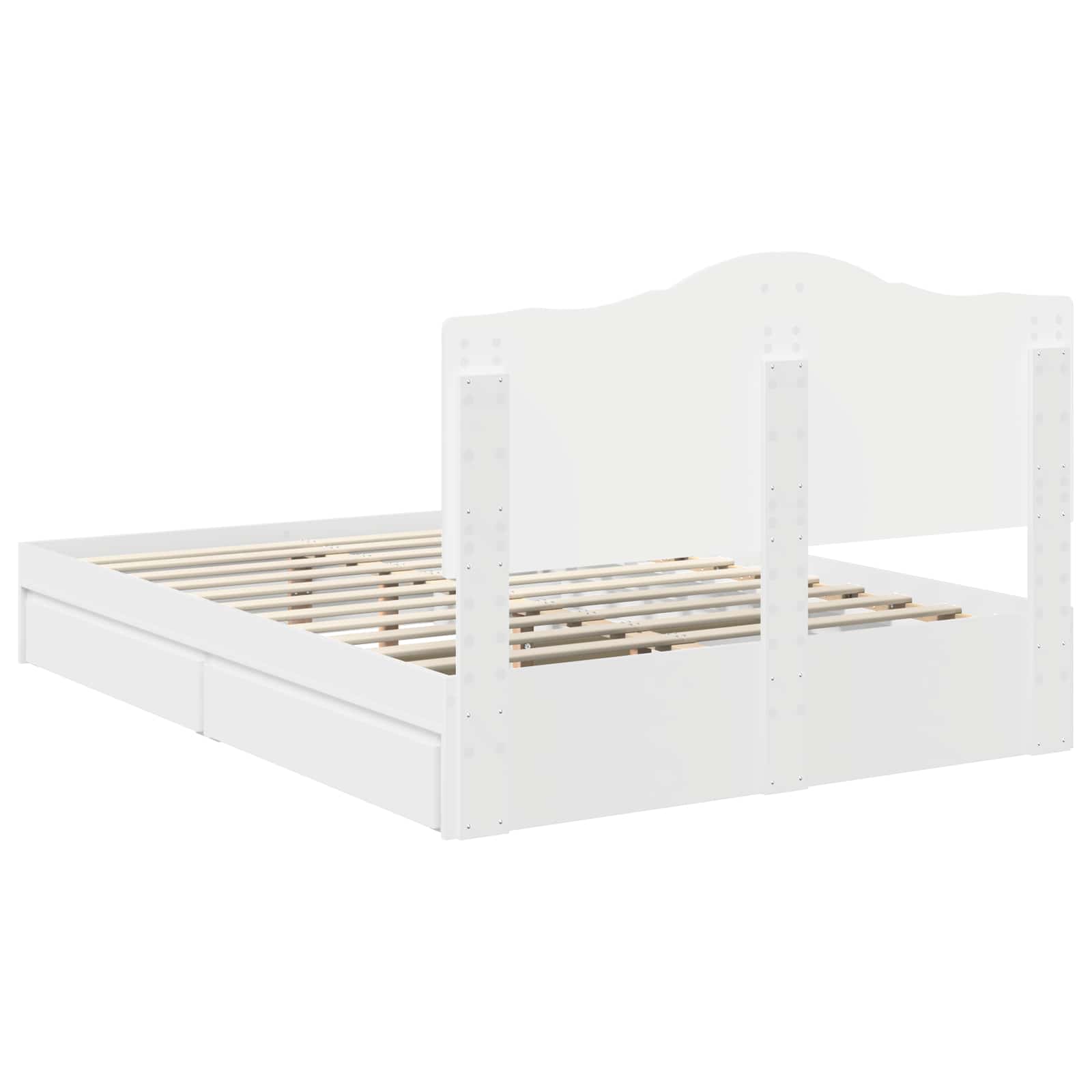 Bed Frame with Drawer White 150 x 200 cm Engineered Wood