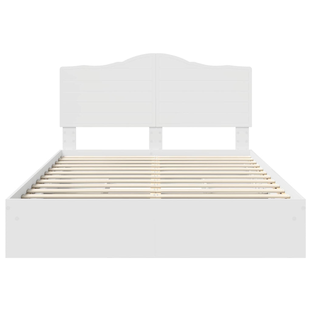 Bed Frame with Drawer White 150 x 200 cm Engineered Wood