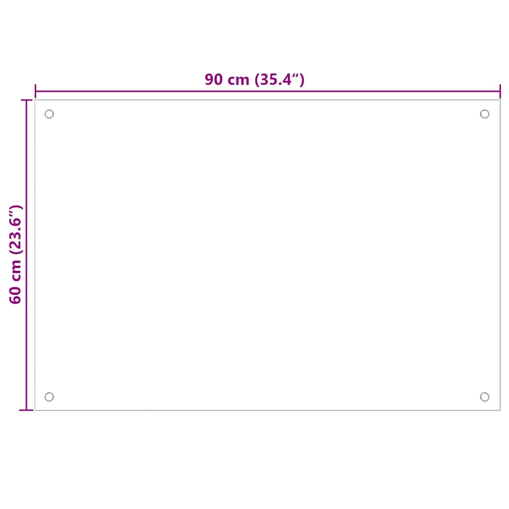 Kitchen Backsplash 2 pcs Transparent 90 x 60 cm Tempered Glass