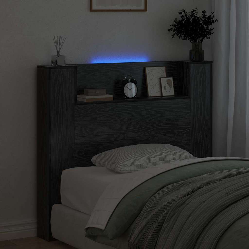 Headboard Black Oak 120 x 15 x 103.5 cm Engineered Wood