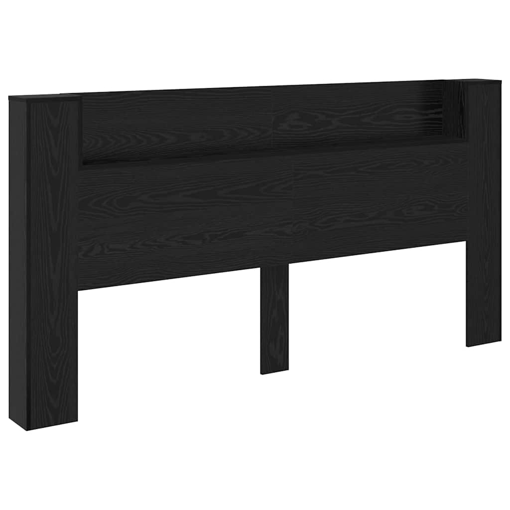 Headboard Black Oak 200 x 15 x 103.5 cm Engineered Wood