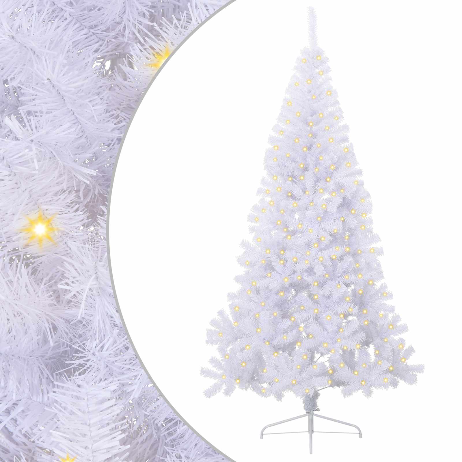 Artificial Christmas Tree with Stand White 240 cm PVC and Steel