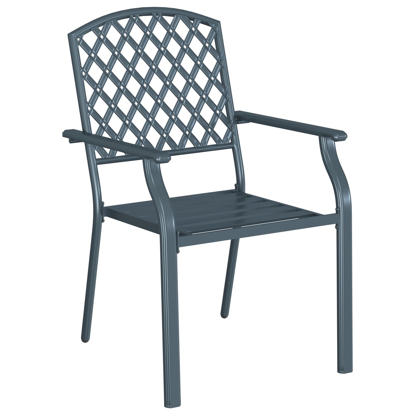 Garden Chairs 4 pcs Stackable Anthracite Steel
