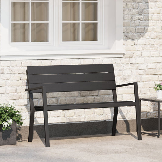 Garden Bench - Steel and WPC in Black