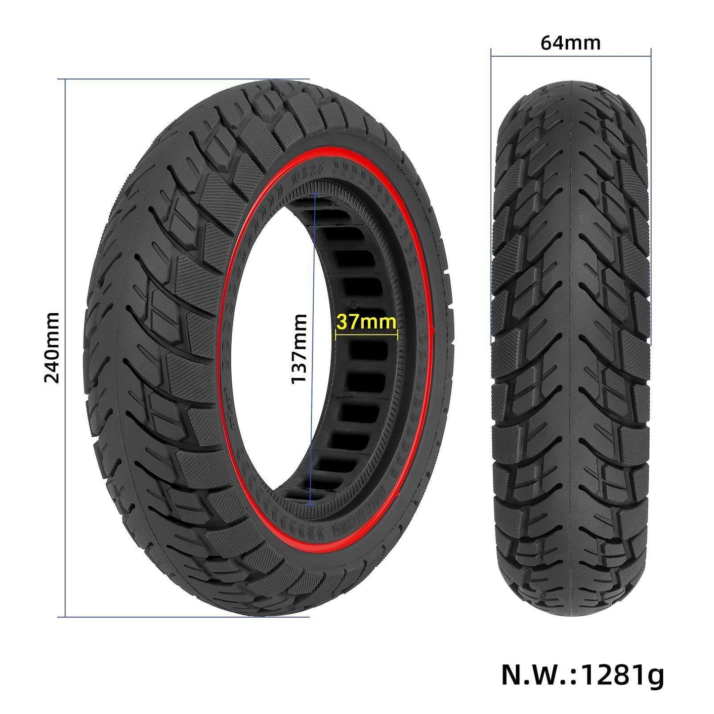 10 Electric Scooter with Non-slip Solid Tyre for Off-road Adventures