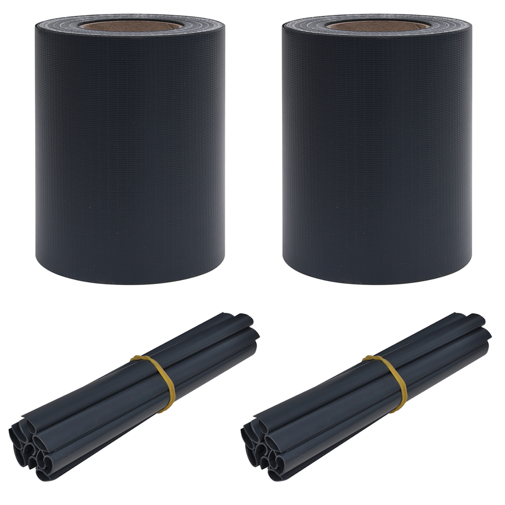 Garden Privacy Screens 2 pcs Dark grey 35 x 0.19 m PVC