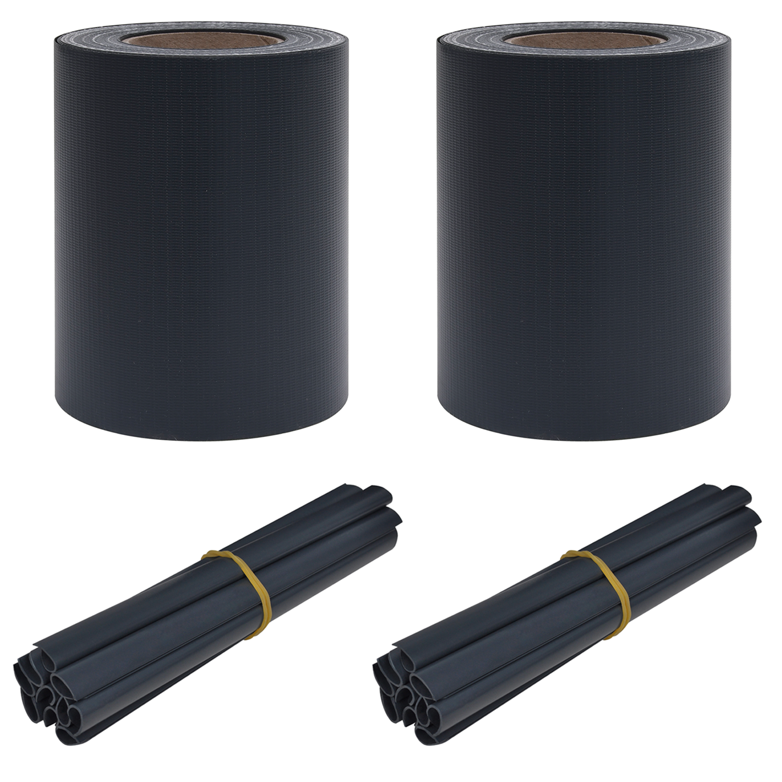 Garden Privacy Screens 2 pcs Dark grey 35 x 0.19 m PVC